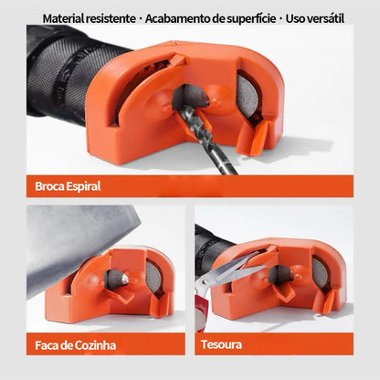 Amolador Profissional Multiuso – Afiador Portátil para Brocas, Facas e Lâminas | Perfeito para Aço-Rápido, Carbeto e Ferramentas de Oficina